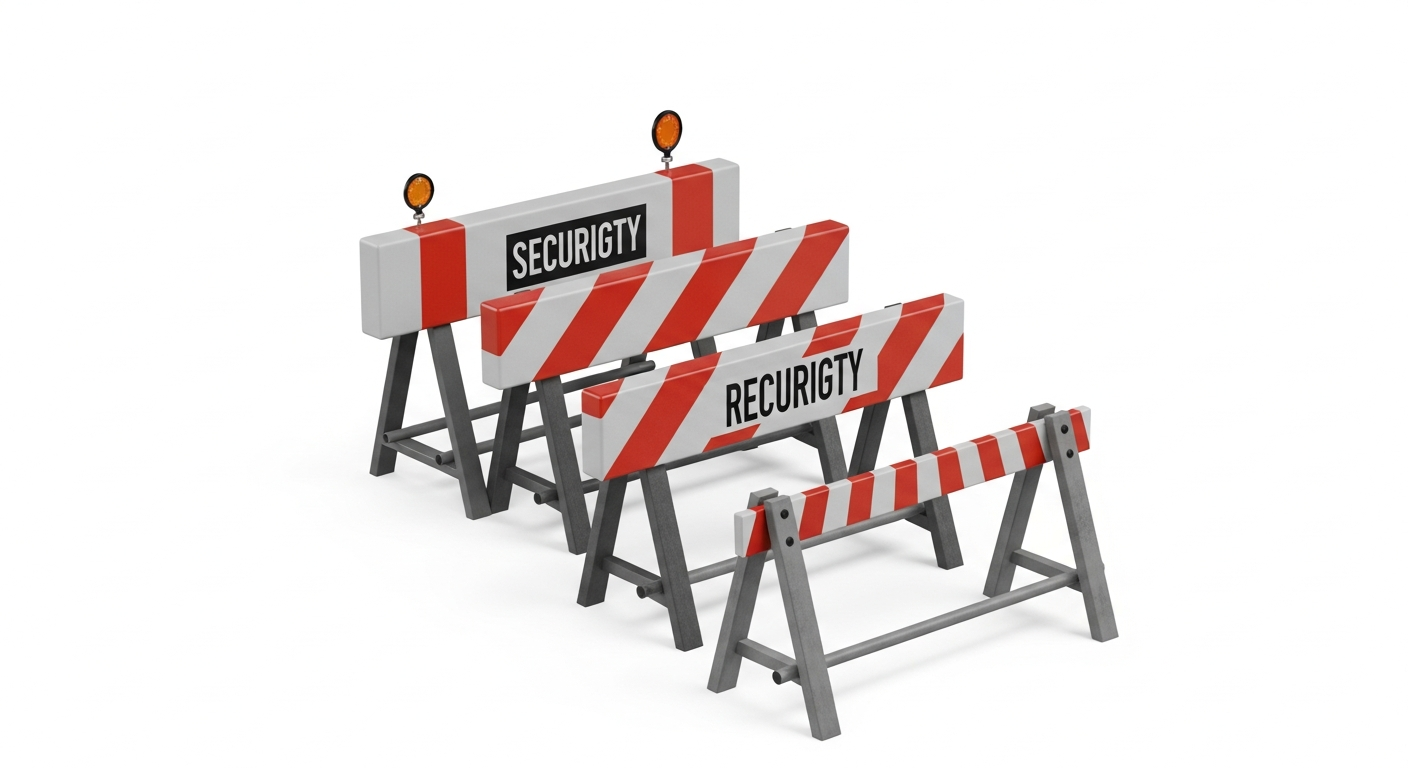 building-a-moat-supp-26006-replace - SaasCEO.com The Four Moat Types That Actually Hold in SaaS — Four abstract, reinforcing barrier segments, each representi