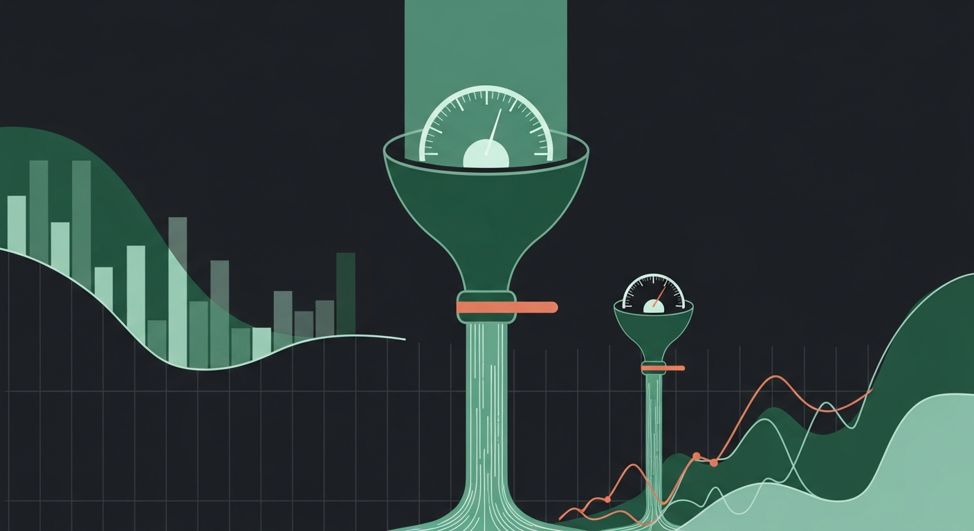 cap-table-hero - SaasCEO.com Preferred Stock and Liquidation Preferences — Where the Real Money Moves — An abstract financial flow diagram illustrates a robust stre