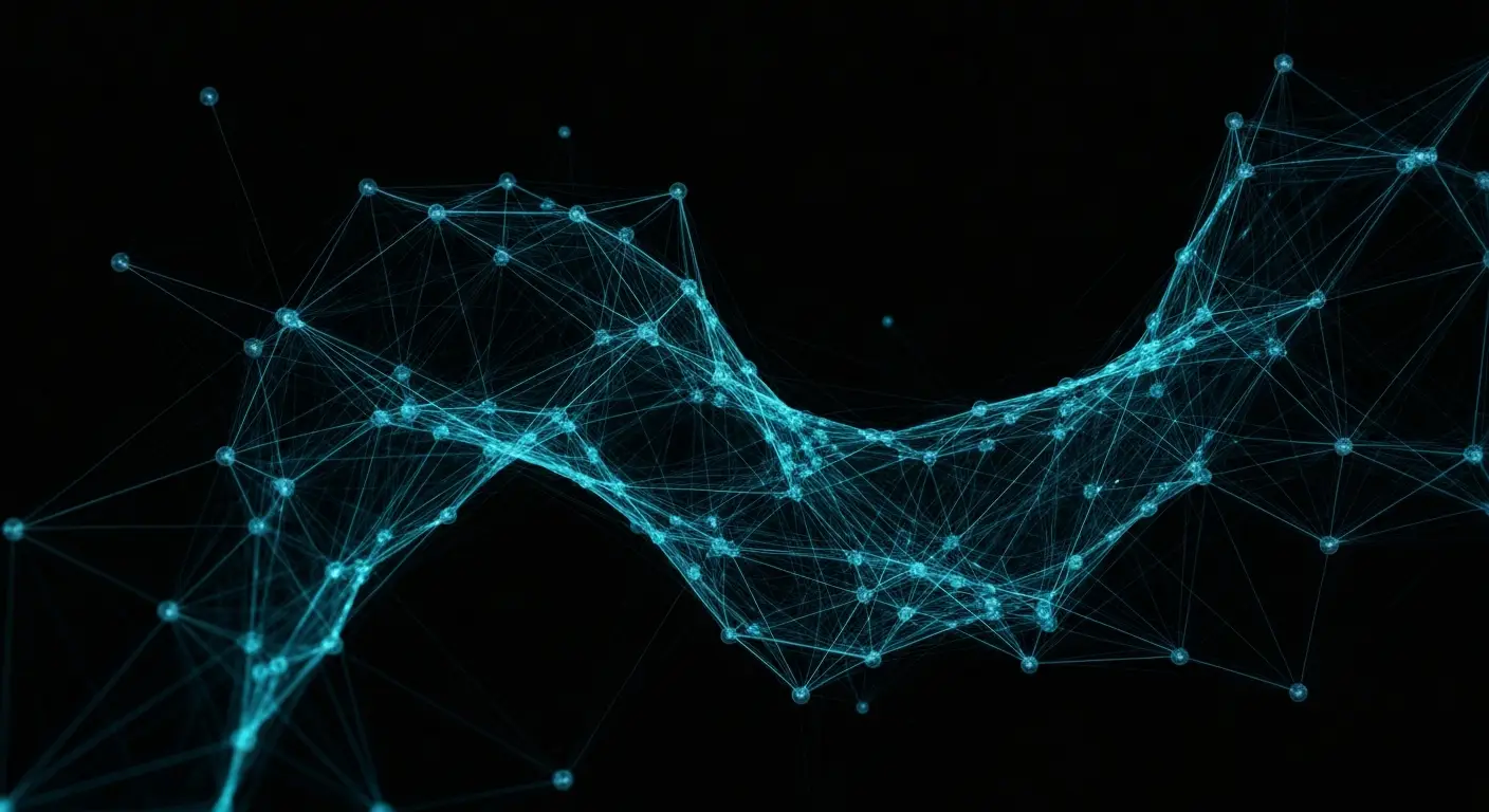 enterprise-saas-sales-supp-25575-replace - SaasCEO.com Comparing Enterprise SaaS Sales to Mid-Market and SMB — Interconnected nodes and flowing curves on a dark background