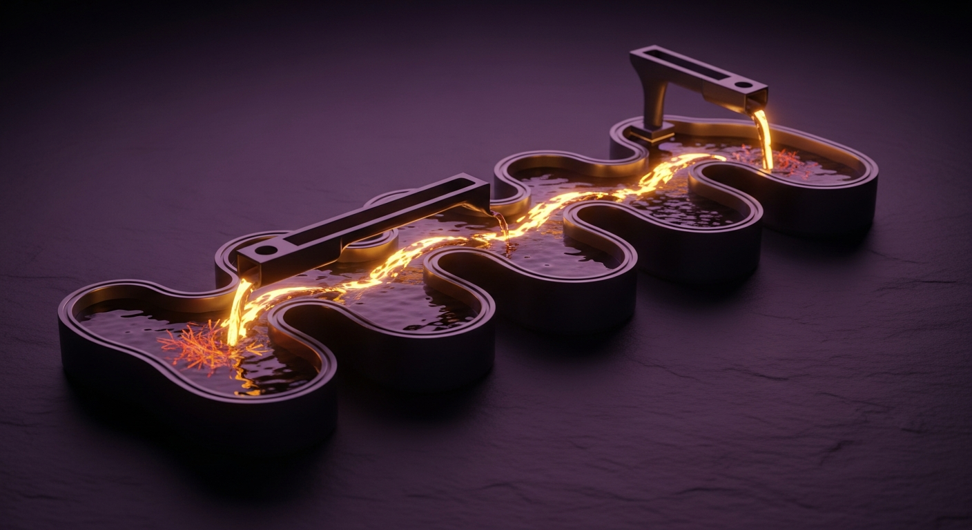 growth-hacking-saas-hero-1 - SaasCEO.com The Growth Experiment Loop — A stylized, continuous-flow water system features four disti
