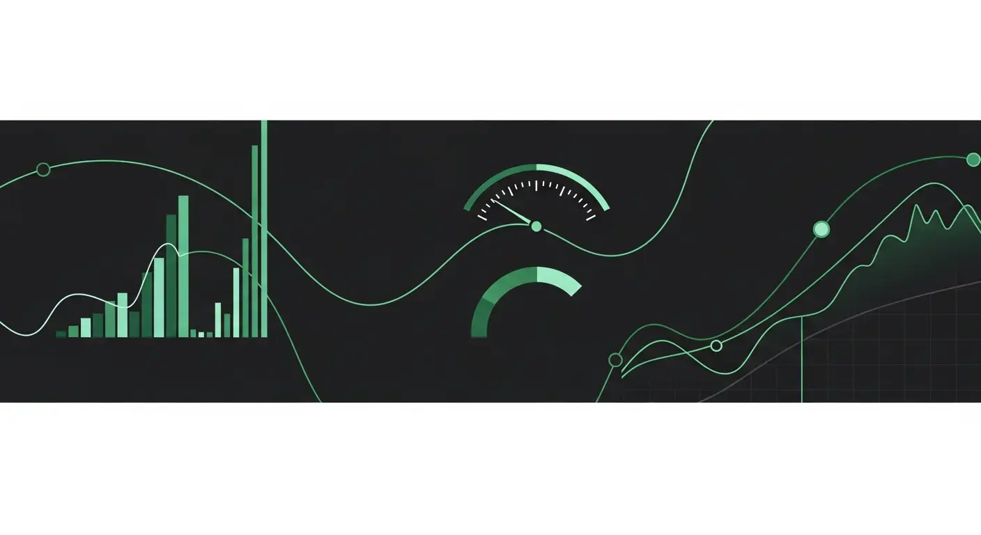 hero-annual-recurring-revenue-vs-revenue-5 - SaasCEO.com What Is Annual Recurring Revenue (ARR)? — Interconnected nodes and flowing curves on a dark background