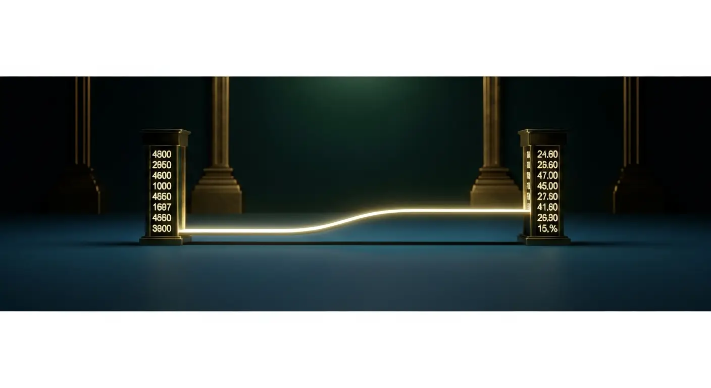 hero-annual-recurring-revenue-vs-revenue-9 - SaasCEO.com Closing synthesis on ARR vs revenue clarity — A clean horizontal bridge of light spanning a deep navy expa