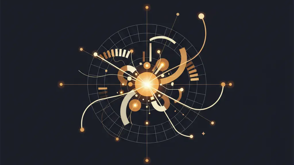 hero-difference-between-bookings-and-revenue-9 - SaasCEO.com Bookings, Revenue, and the SaaS Metrics That Sit Around Them — Interconnected nodes and flowing curves on a dark background
