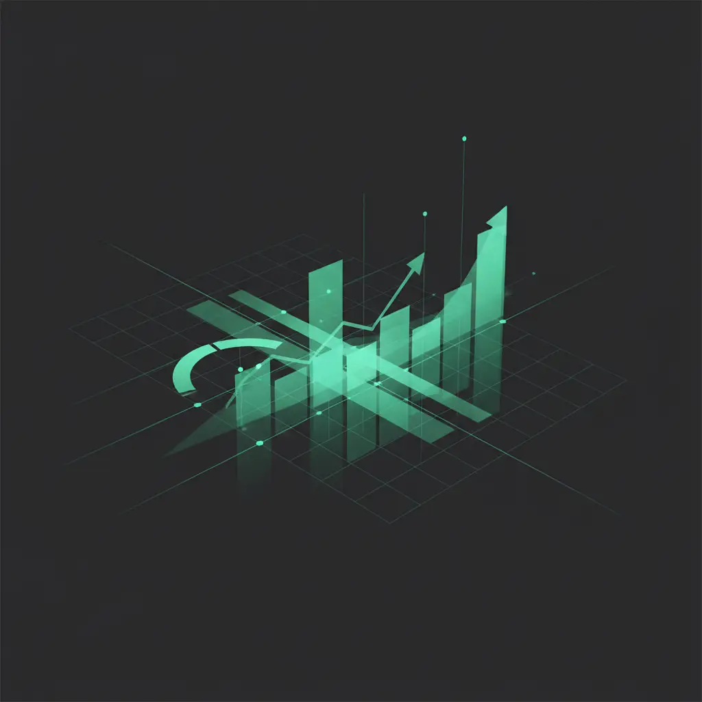 hero-gross-revenue-retention-4 - SaasCEO.com How GRR Connects to the Numbers a Buyer Will Actually Pay For — Ascending gradient bars and subtle grid lines forming an abs