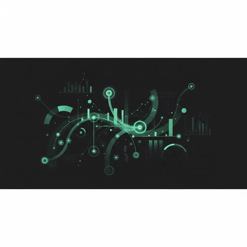 hero-investment-memo-6 - SaasCEO.com 6. A Worked Example: M ARR SaaS Investment Memo — Interconnected nodes and flowing curves on a dark background