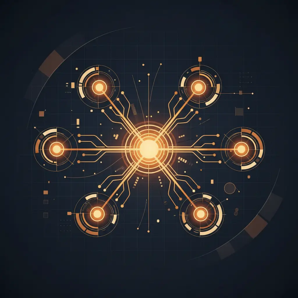 hero-what-is-a-good-ebitda-margin-10 - SaasCEO.com How EBITDA Margin Connects to the Other Metrics That Matter — A central glowing node labeled "EBITDA Margin" connected by