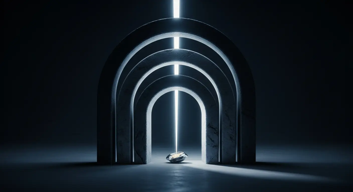 hero-what-is-saas-4 - SaasCEO.com SaaS Security and Data Privacy — Three concentric stone arches nested inside each other, a si