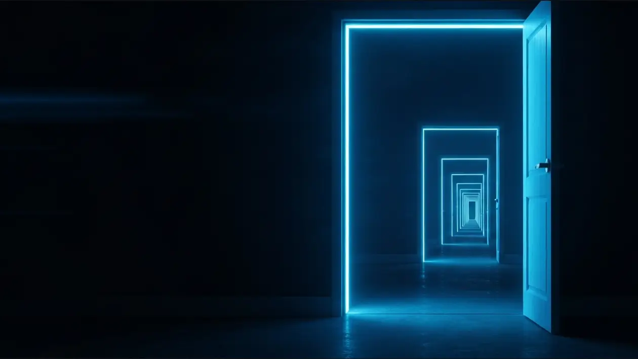 how-to-calculate-tam-hero-2 - SaasCEO.com From TAM to SAM to SOM — A long narrow corridor receding into darkness with a series