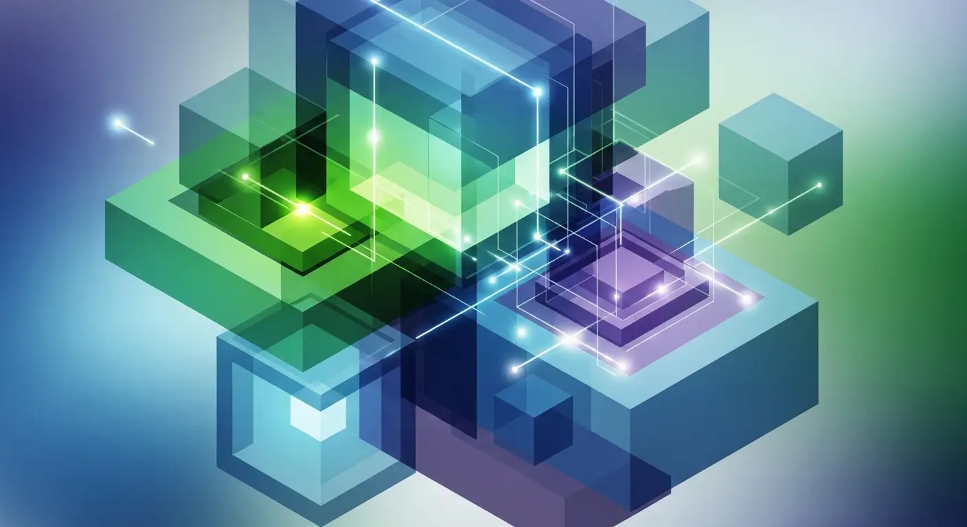 ideal-customer-profile-replace-1-4 - SaasCEO.com When Multiple Segments Are Attractive: The Portfolio Decision — Layered translucent geometric shapes suggesting data flow an