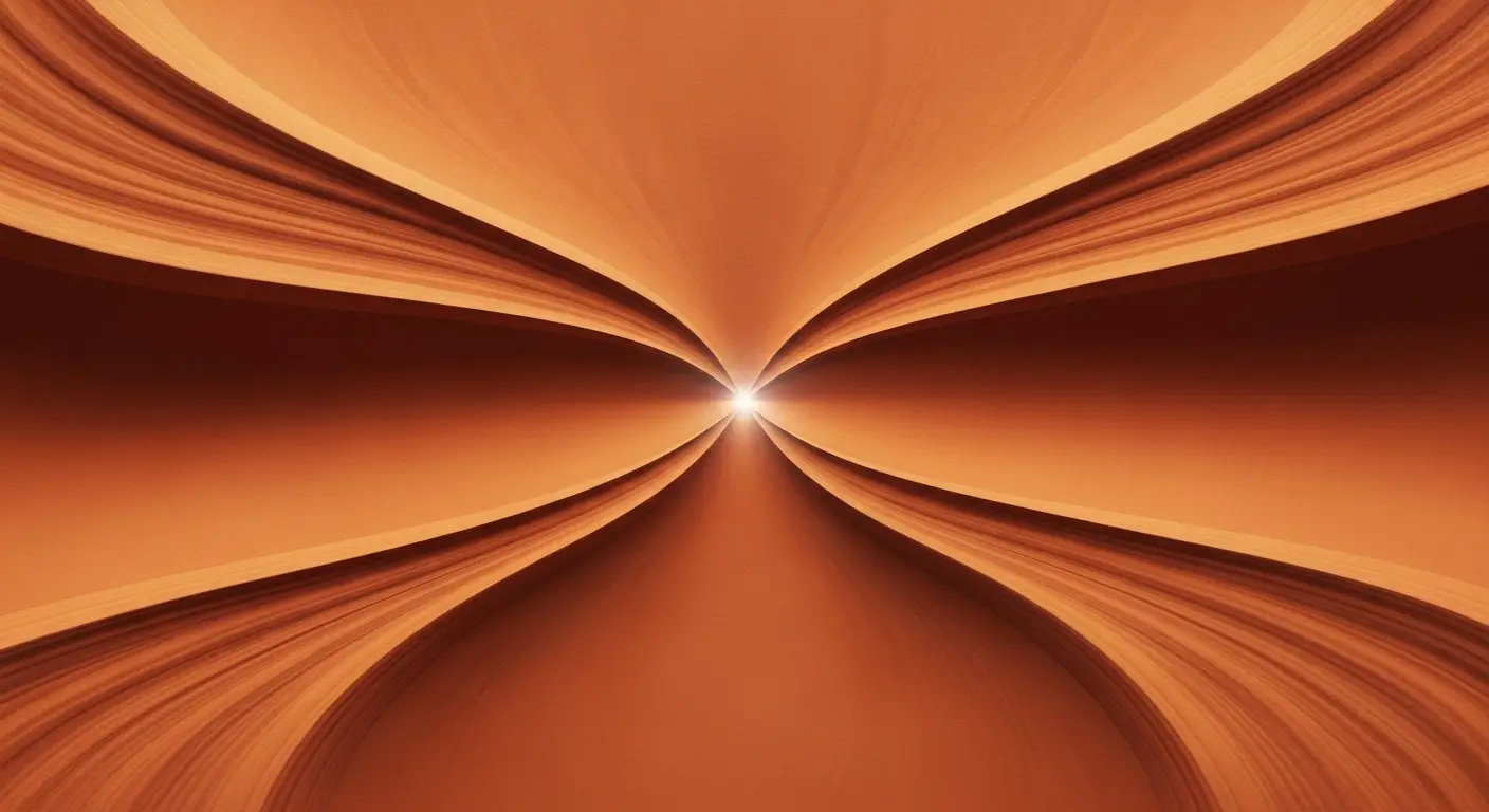 ideal-customer-profile-replace-1-5 - SaasCEO.com Common Tradeoffs: Growth vs. Profitability — Divergent ochre currents carved across a terracotta-toned sand bed, emerging from a single bright origin point and bending in opposing directions toward the edges of the frame — the structural tension of two divergent strategic vectors etched into living material.