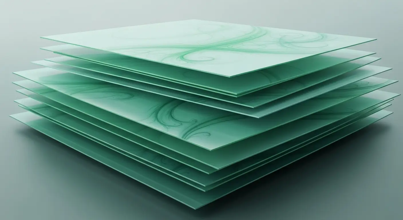 placeholder-24972-industry-standard-investment-thesis-temp - SaasCEO.com Industry-Standard Investment Thesis Templates — Layered transparent sheets of paper stacked at slight offset