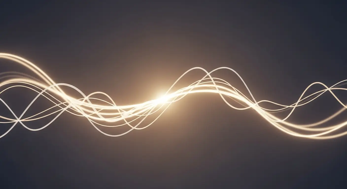 product-management-supp-23950-replace - SaasCEO.com The real cost of poor product management — abstract interconnected nodes and flowing curves, several strands tangling and dimming while one resolves into a clear path