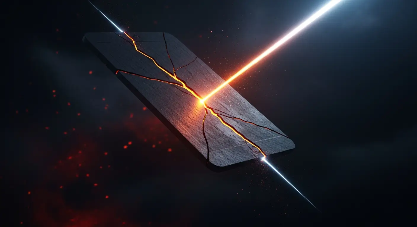 risk-of-churning-hero-3 - SaasCEO.com The Intervention Playbook for High-Risk Accounts — A cracked stone tablet suspended in a dark slate void, a sta