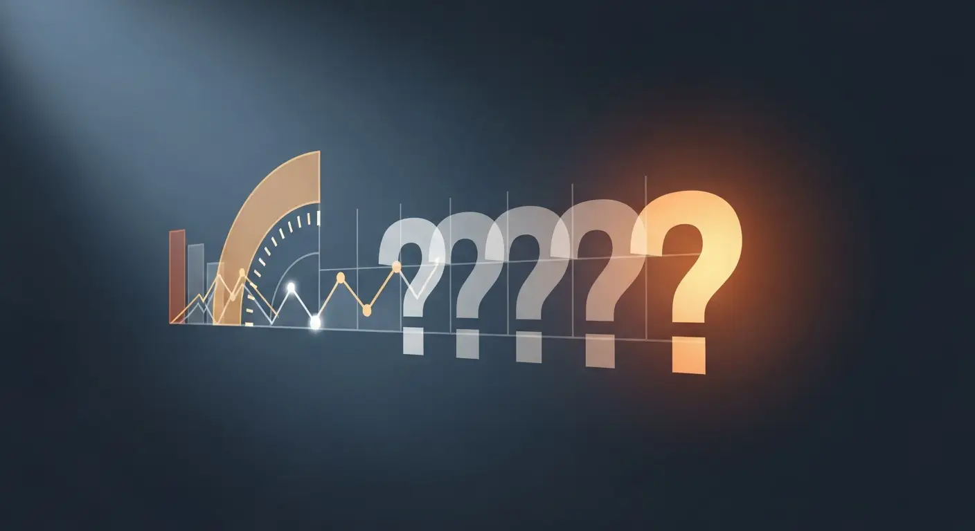 risk-of-churning-hero-4 - SaasCEO.com Frequently Asked Questions — A row of overlapping translucent question-mark glyphs etched