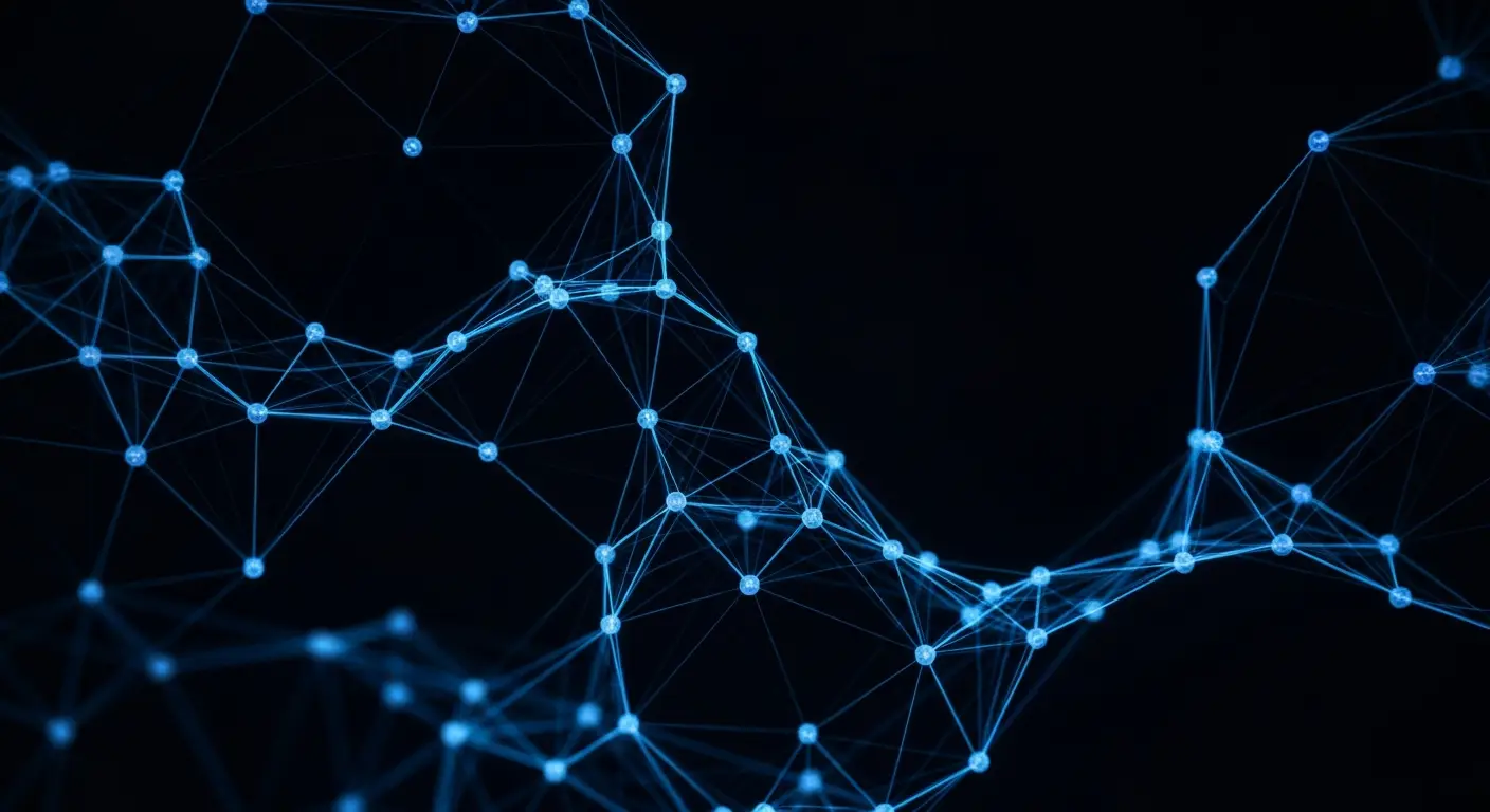 saas-churn-rate-supp-25211-replace-1 - SaasCEO.com SaaS Churn Rate Benchmarks by ACV Tier — Interconnected nodes and flowing curves on a dark background