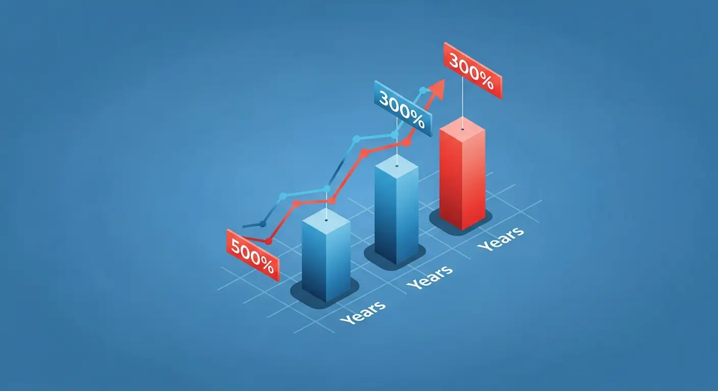 saas-development-costs-supp-26697-replace - SaasCEO.com Abstract visualization of three years of financial progression for the worked example