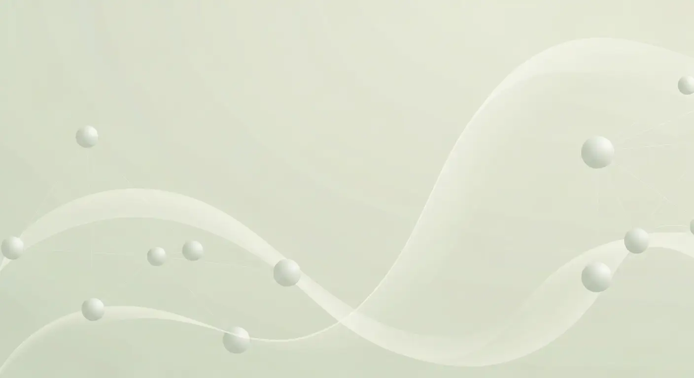 saas-magic-number-broader-metrics-replace - SaasCEO.com Soft abstract interconnected nodes and gentle flowing curves on a pale, evenly lit background, edge to edge, no text, suggesting a system of related metrics