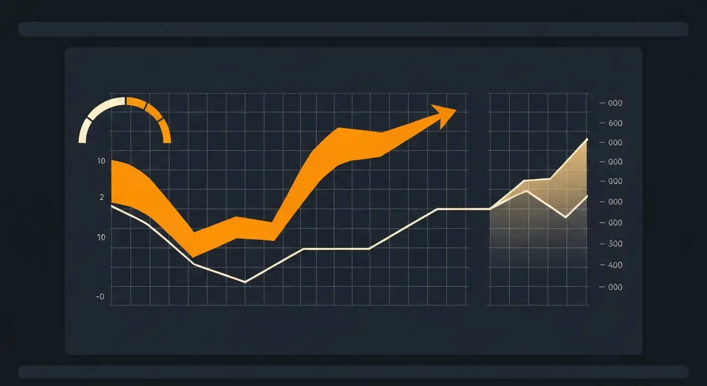 saas-onboarding-hero-2 - SaasCEO.com Why SaaS Onboarding Is a Revenue Problem, Not a Support Problem — An abstract data visualization depicting a sharp, downward revenue trend line plummeting within the initial 90-day period, starkly contrasted by a flat, minimal line representing support engagement, rendered in a monochrome graphite palette with saffron accents highlighting the revenue drop