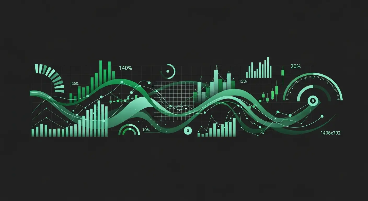 saas-pricing-strategy-hero-8 - SaasCEO.com 8. A Worked M ARR Example: From Pricing Decision to Enterprise Value — Interconnected nodes and flowing curves on a dark background