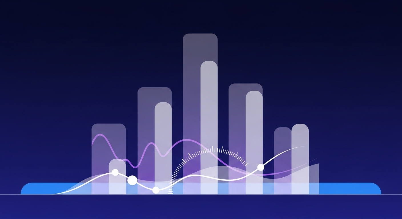 saas-sales-cycle-hero-1 - SaasCEO.com SaaS sales cycle levers — five distinct vertical translucent columns of varying heights suggesting modular operating levers