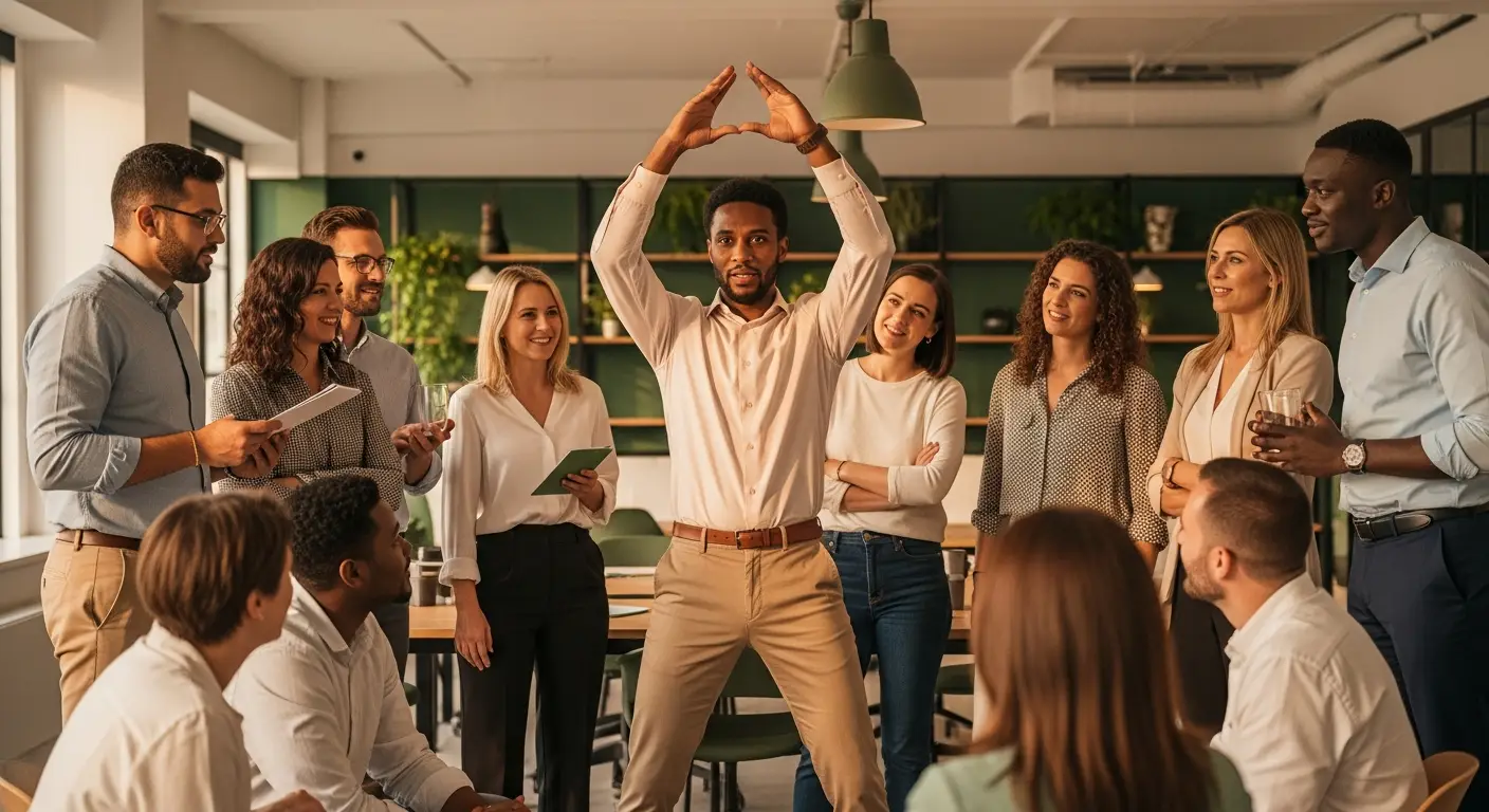 saas-sales-strategy-hero-2 - SaasCEO.com Study the Outliers to Find Your Leverage — A diverse group of sales professionals watching one standout performer demonstrate a high-impact technique