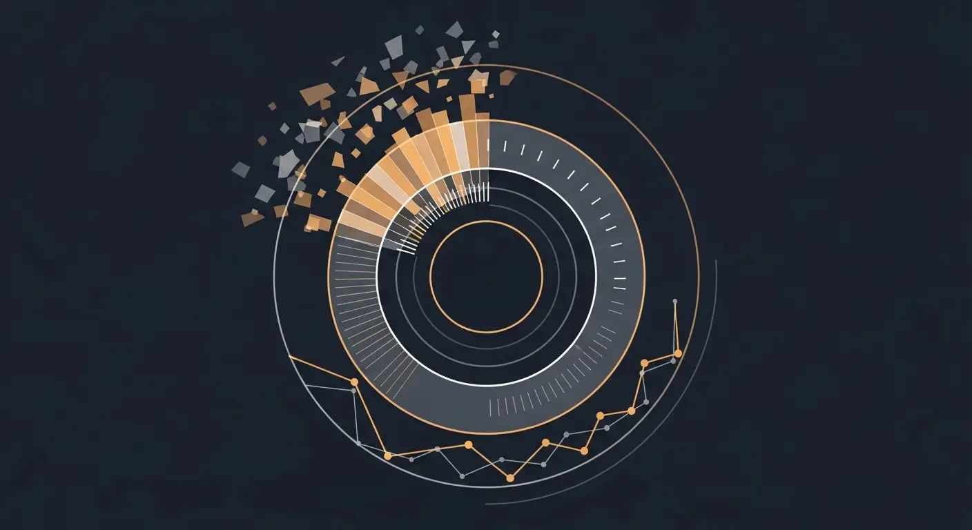 saas-sales-tools-hero-1 - SaasCEO.com SaaS sales engagement consolidation — three concentric layered translucent rings on a deep navy field, outer ring fragmented and scattered, middle ring partly formed, inner ring tight and concentrated
