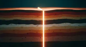 sales-methodology-for-saas-new-hero - SaasCEO.com - SaasCEO.com Vertical glowing orange crack running through layered, wavy earth-toned stripes at center.
