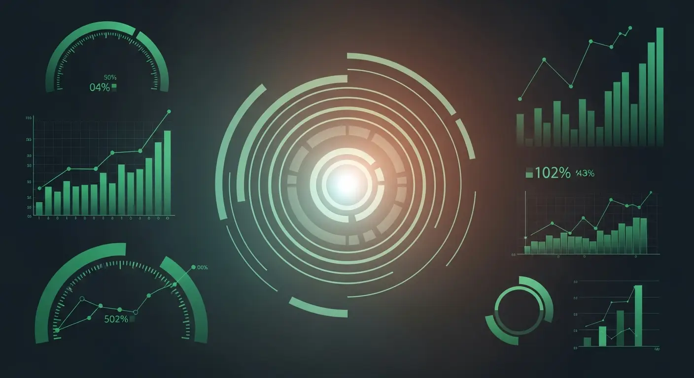 scale-a-saas-business-hero - SaasCEO.com SaaS retention as the foundation of scaling — Concentric rings expanding outward from a central glowing co
