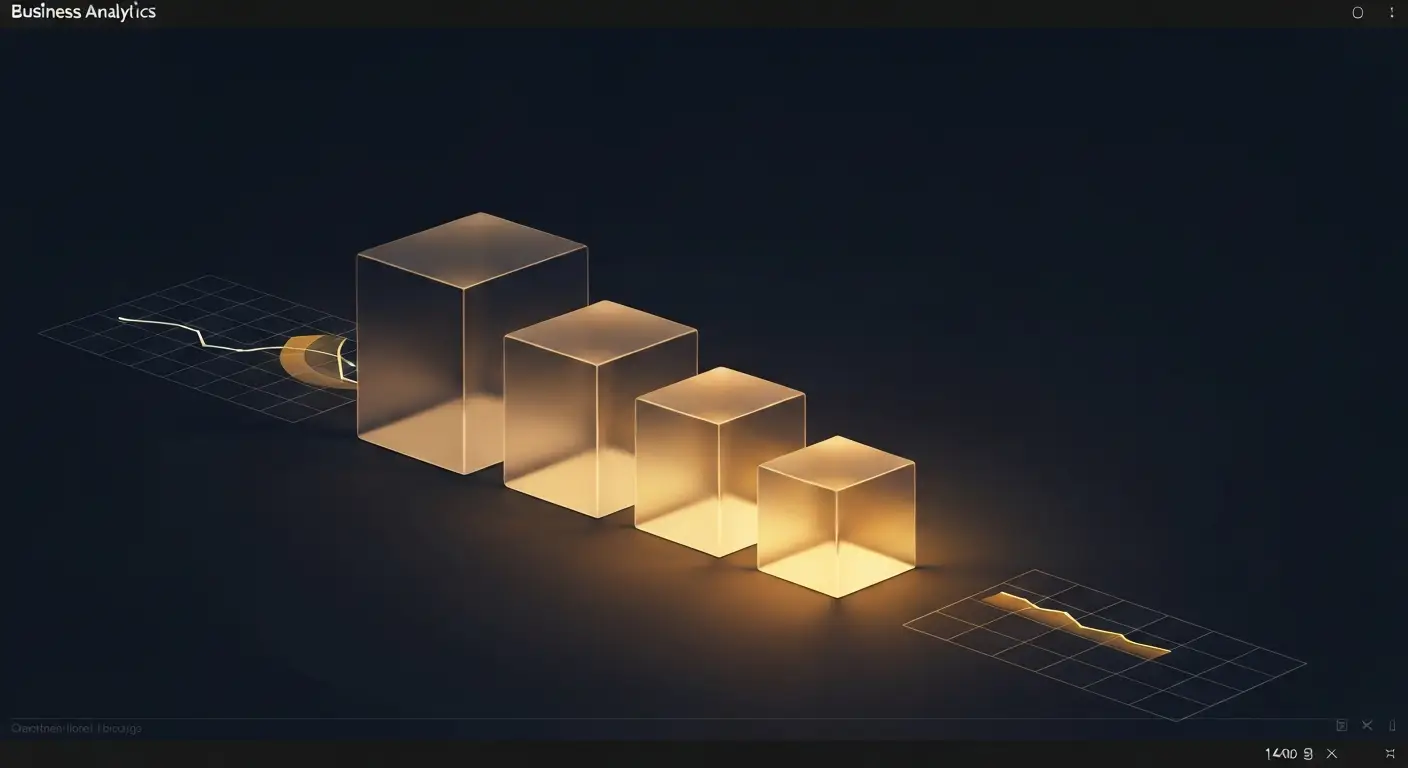 tam-slides-hero-1 - SaasCEO.com TAM SAM SOM as Three Nested Quantities — Three solid translucent blocks of descending size arranged i