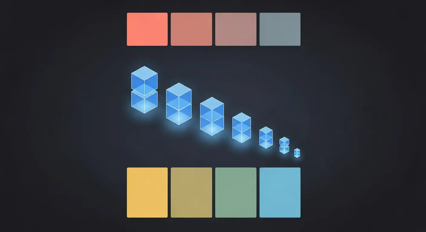 volume-pricing-hero - SaasCEO.com Volume Pricing FAQ — An organized grid of translucent blue cubes arranged in clus