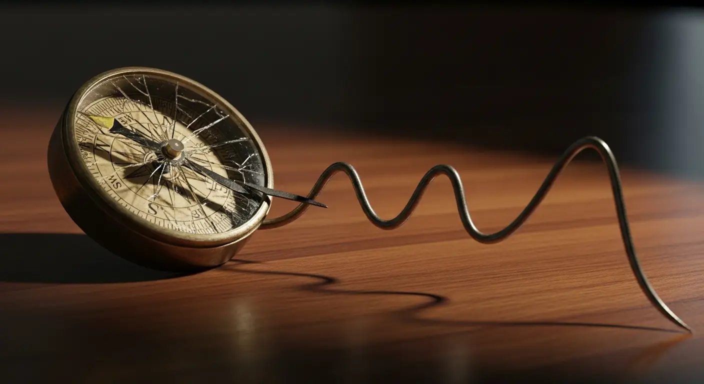what-is-a-good-ebitda-margin-replace-1-2 - SaasCEO.com When EBITDA Margin Should Be Higher Than the Benchmark — A vintage compass on a dark wood surface with its needle pul