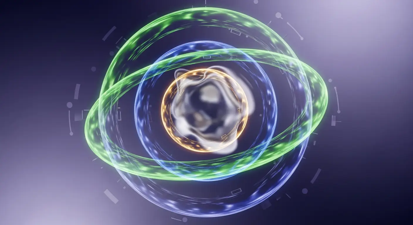what-is-mrr-in-business-replace-1 - SaasCEO.com MRR vs ARR vs Revenue: Three Different Numbers — Three concentric translucent rings of varying sizes orbiting
